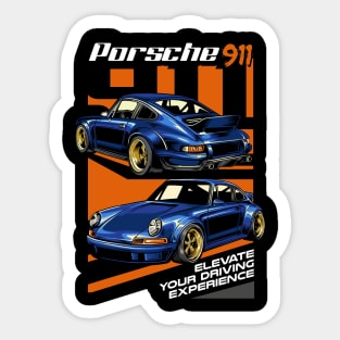 Blue Porsche 911 Sticker